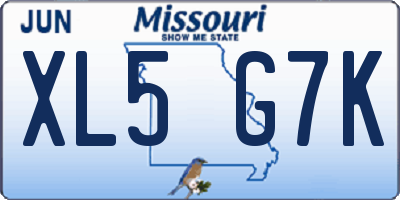 MO license plate XL5G7K