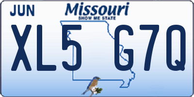 MO license plate XL5G7Q