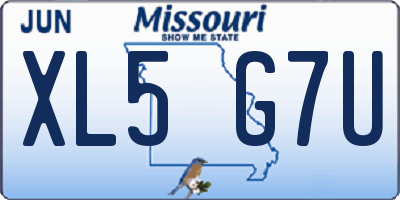 MO license plate XL5G7U