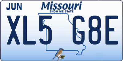 MO license plate XL5G8E