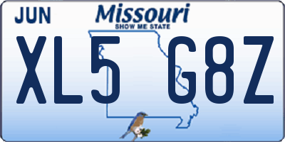 MO license plate XL5G8Z