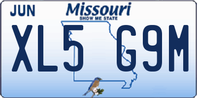MO license plate XL5G9M