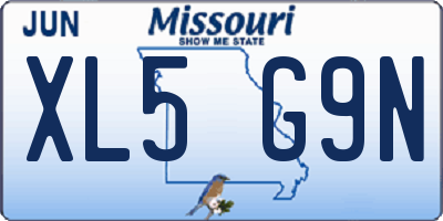 MO license plate XL5G9N