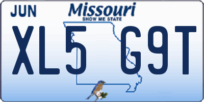 MO license plate XL5G9T
