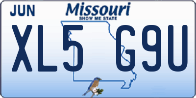 MO license plate XL5G9U