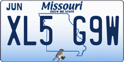 MO license plate XL5G9W