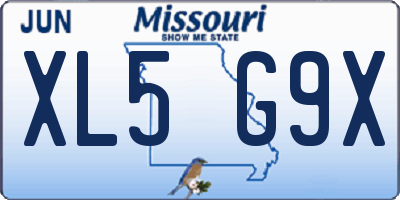 MO license plate XL5G9X