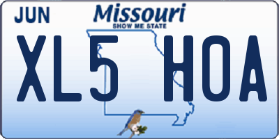 MO license plate XL5H0A