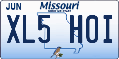 MO license plate XL5H0I