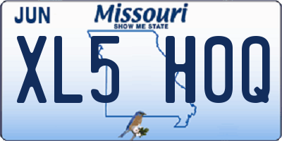 MO license plate XL5H0Q
