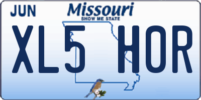 MO license plate XL5H0R