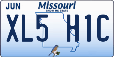 MO license plate XL5H1C