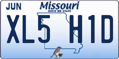 MO license plate XL5H1D