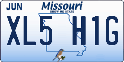 MO license plate XL5H1G