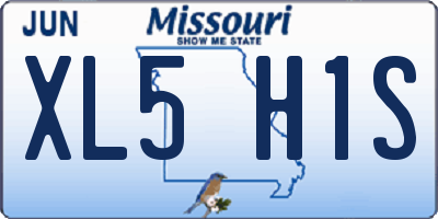 MO license plate XL5H1S