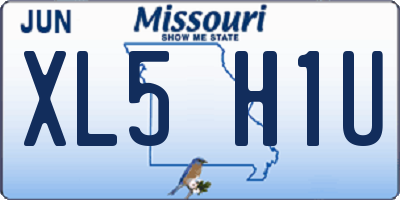 MO license plate XL5H1U