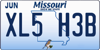 MO license plate XL5H3B