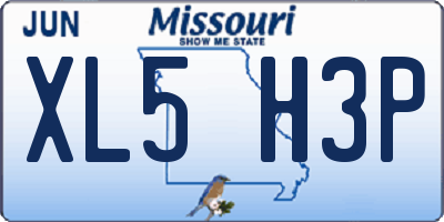 MO license plate XL5H3P