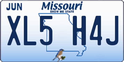 MO license plate XL5H4J