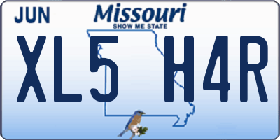 MO license plate XL5H4R