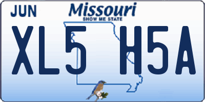 MO license plate XL5H5A