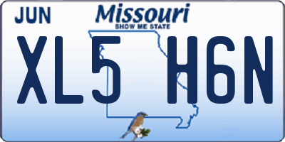 MO license plate XL5H6N