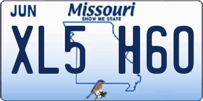 MO license plate XL5H6O