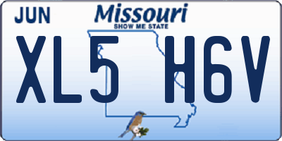 MO license plate XL5H6V