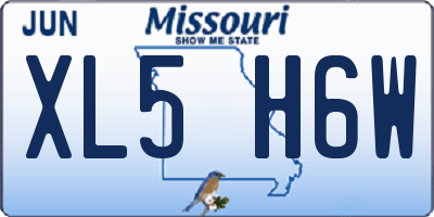 MO license plate XL5H6W