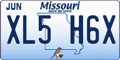 MO license plate XL5H6X