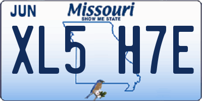 MO license plate XL5H7E