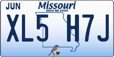 MO license plate XL5H7J