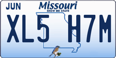 MO license plate XL5H7M