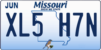 MO license plate XL5H7N