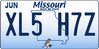 MO license plate XL5H7Z