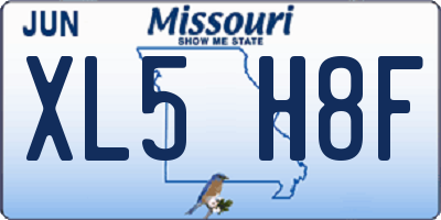 MO license plate XL5H8F