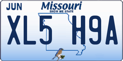 MO license plate XL5H9A