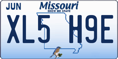 MO license plate XL5H9E
