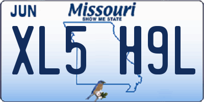 MO license plate XL5H9L