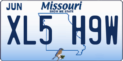 MO license plate XL5H9W