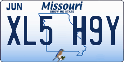 MO license plate XL5H9Y