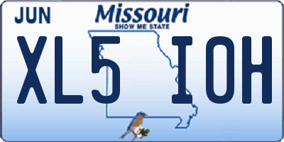 MO license plate XL5I0H
