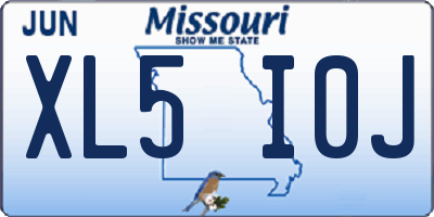 MO license plate XL5I0J