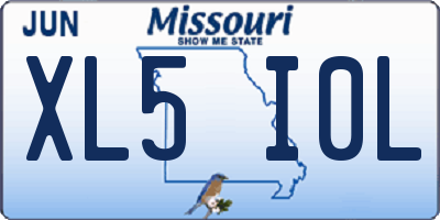 MO license plate XL5I0L
