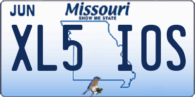 MO license plate XL5I0S
