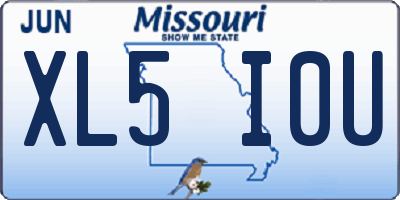MO license plate XL5I0U