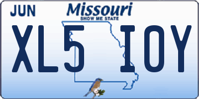 MO license plate XL5I0Y