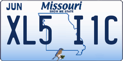 MO license plate XL5I1C