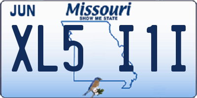 MO license plate XL5I1I