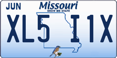 MO license plate XL5I1X